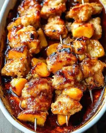 BBQ Pineapple Chicken Kabobs