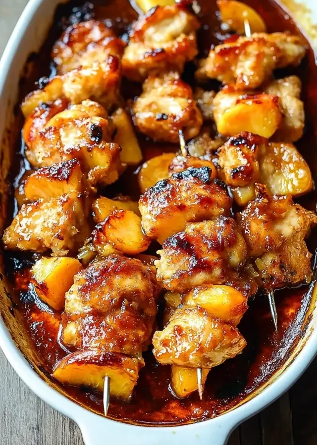 BBQ Pineapple Chicken Kabobs