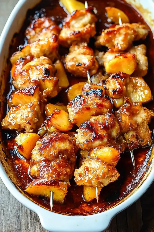 BBQ Pineapple Chicken Kabobs
