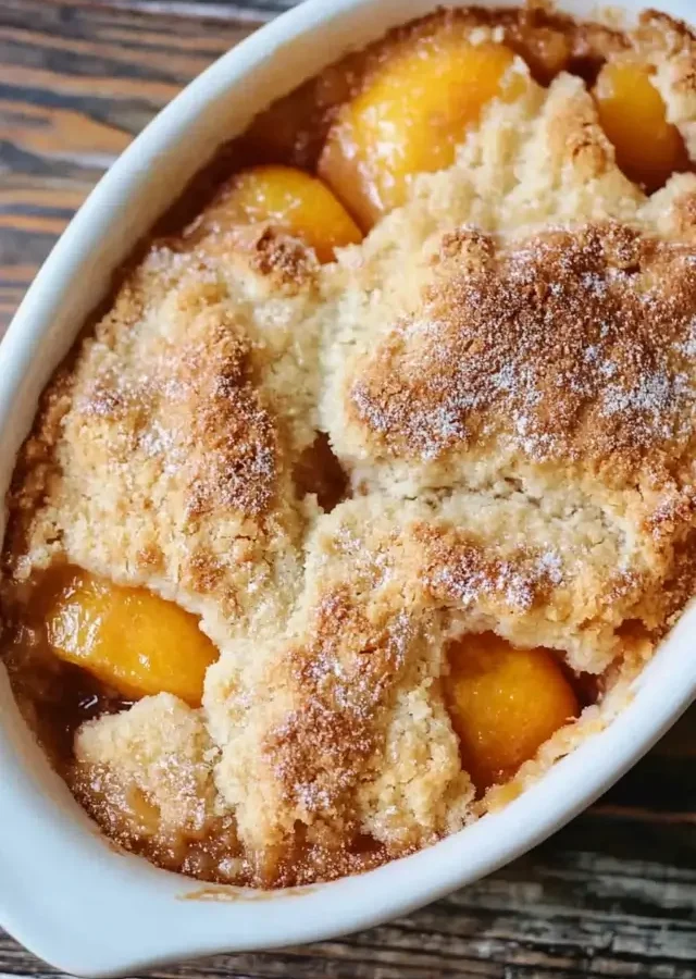 peach cobbler with fresh peaches