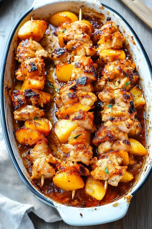 BBQ Pineapple Chicken Kabobs