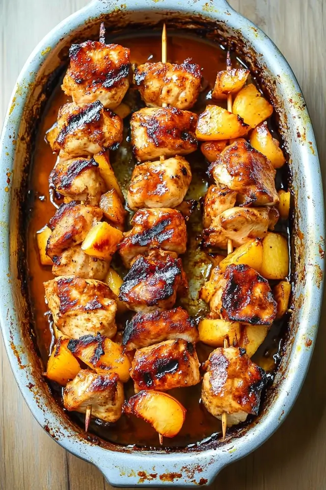 BBQ Pineapple Chicken Kabobs