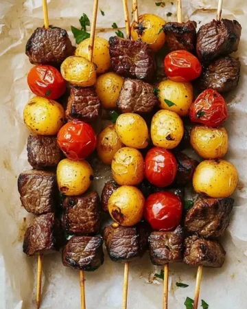 Rosemary Garlic Steak Kebabs