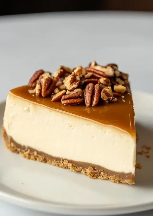 Vegan Caramel Pecan Cheesecake