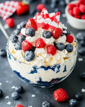 Red White and Blue Cheesecake Salad Recipe