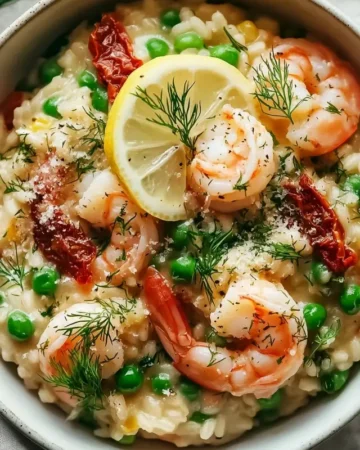 Shrimp Risotto with Peas