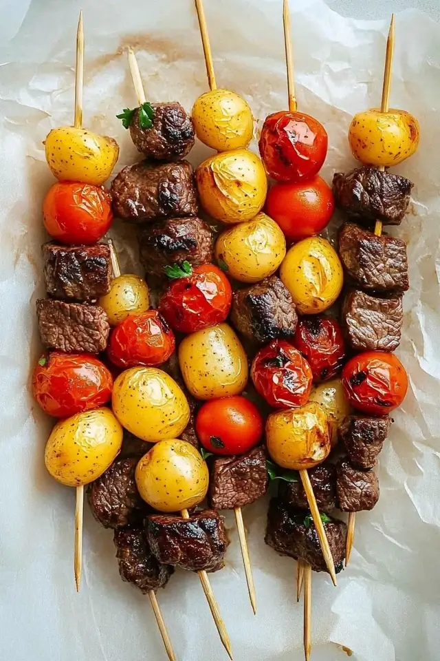 Rosemary Garlic Steak Kebabs