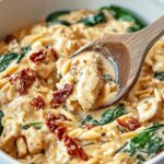 Slow Cooker Creamy Tuscan Chicken Orzo